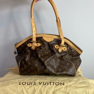 Louis Vuitton monogram Tivoli bag w leather trim